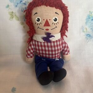 Vintage Knickerbocker Raggedy Andy Doll 7" Cloth  With Sailor Hat